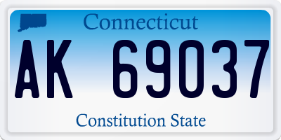 CT license plate AK69037