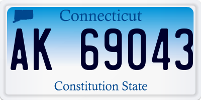 CT license plate AK69043