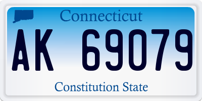 CT license plate AK69079