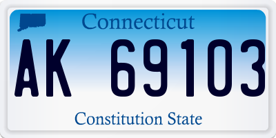CT license plate AK69103