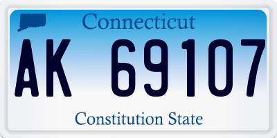 CT license plate AK69107
