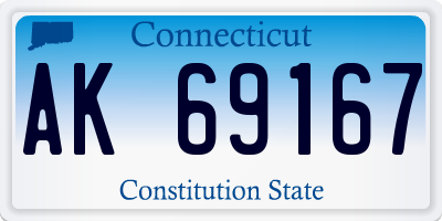 CT license plate AK69167