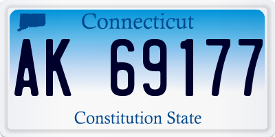 CT license plate AK69177