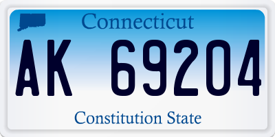 CT license plate AK69204