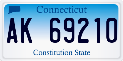CT license plate AK69210