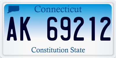 CT license plate AK69212