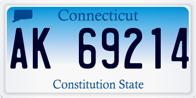 CT license plate AK69214