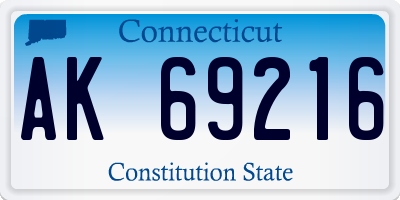 CT license plate AK69216