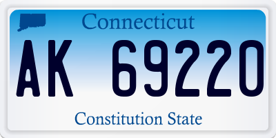 CT license plate AK69220