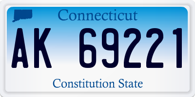 CT license plate AK69221