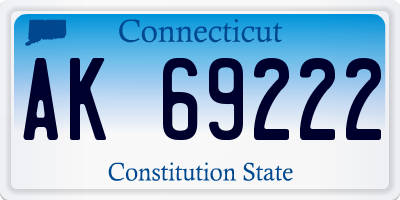 CT license plate AK69222