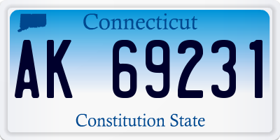 CT license plate AK69231