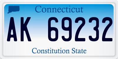 CT license plate AK69232