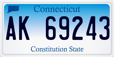 CT license plate AK69243