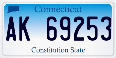CT license plate AK69253
