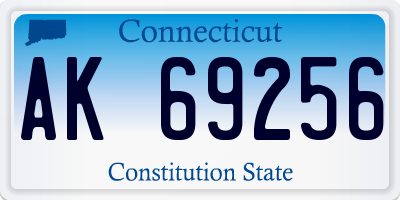 CT license plate AK69256