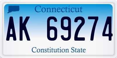 CT license plate AK69274