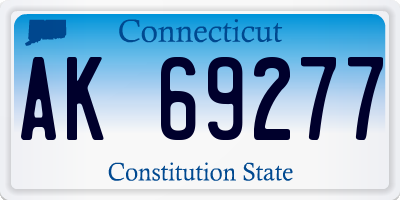 CT license plate AK69277
