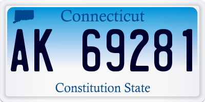 CT license plate AK69281