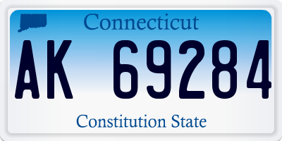 CT license plate AK69284
