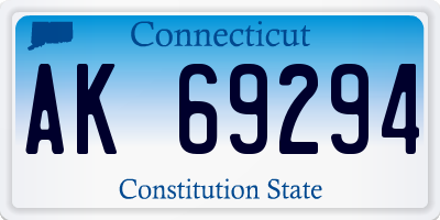 CT license plate AK69294