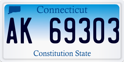 CT license plate AK69303