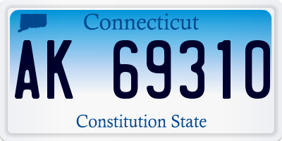 CT license plate AK69310