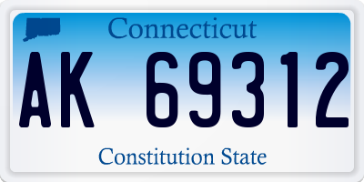 CT license plate AK69312