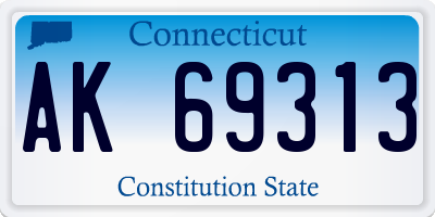 CT license plate AK69313