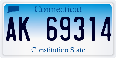 CT license plate AK69314