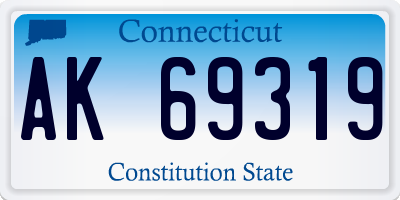 CT license plate AK69319
