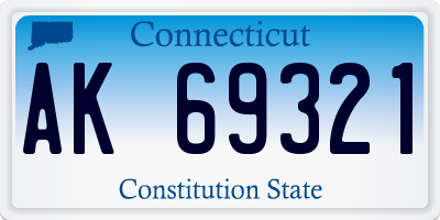 CT license plate AK69321