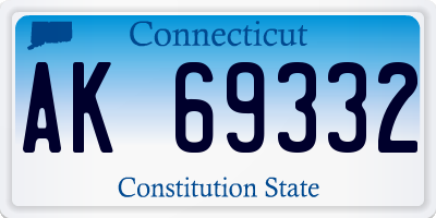 CT license plate AK69332