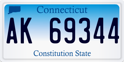CT license plate AK69344
