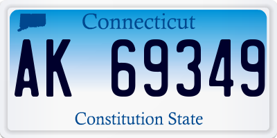 CT license plate AK69349