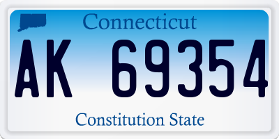 CT license plate AK69354