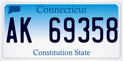 CT license plate AK69358