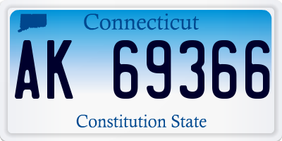 CT license plate AK69366