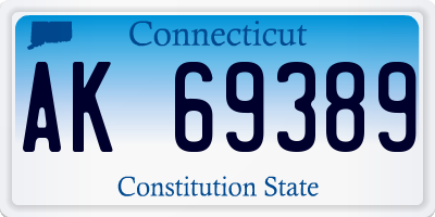 CT license plate AK69389