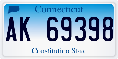 CT license plate AK69398