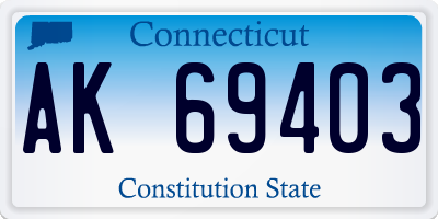 CT license plate AK69403