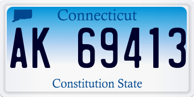 CT license plate AK69413
