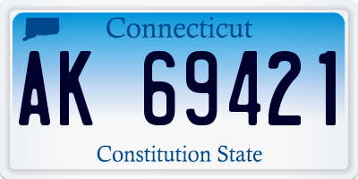 CT license plate AK69421