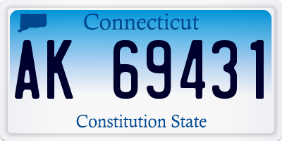 CT license plate AK69431
