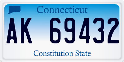CT license plate AK69432