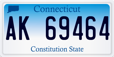 CT license plate AK69464