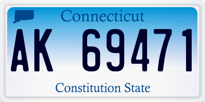 CT license plate AK69471