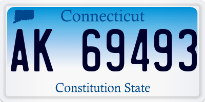 CT license plate AK69493