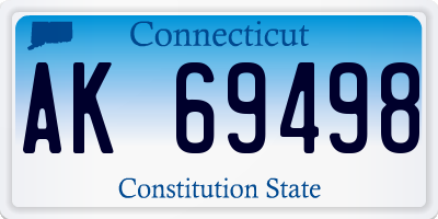 CT license plate AK69498