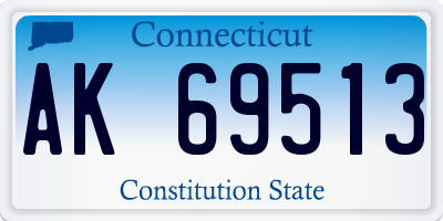 CT license plate AK69513